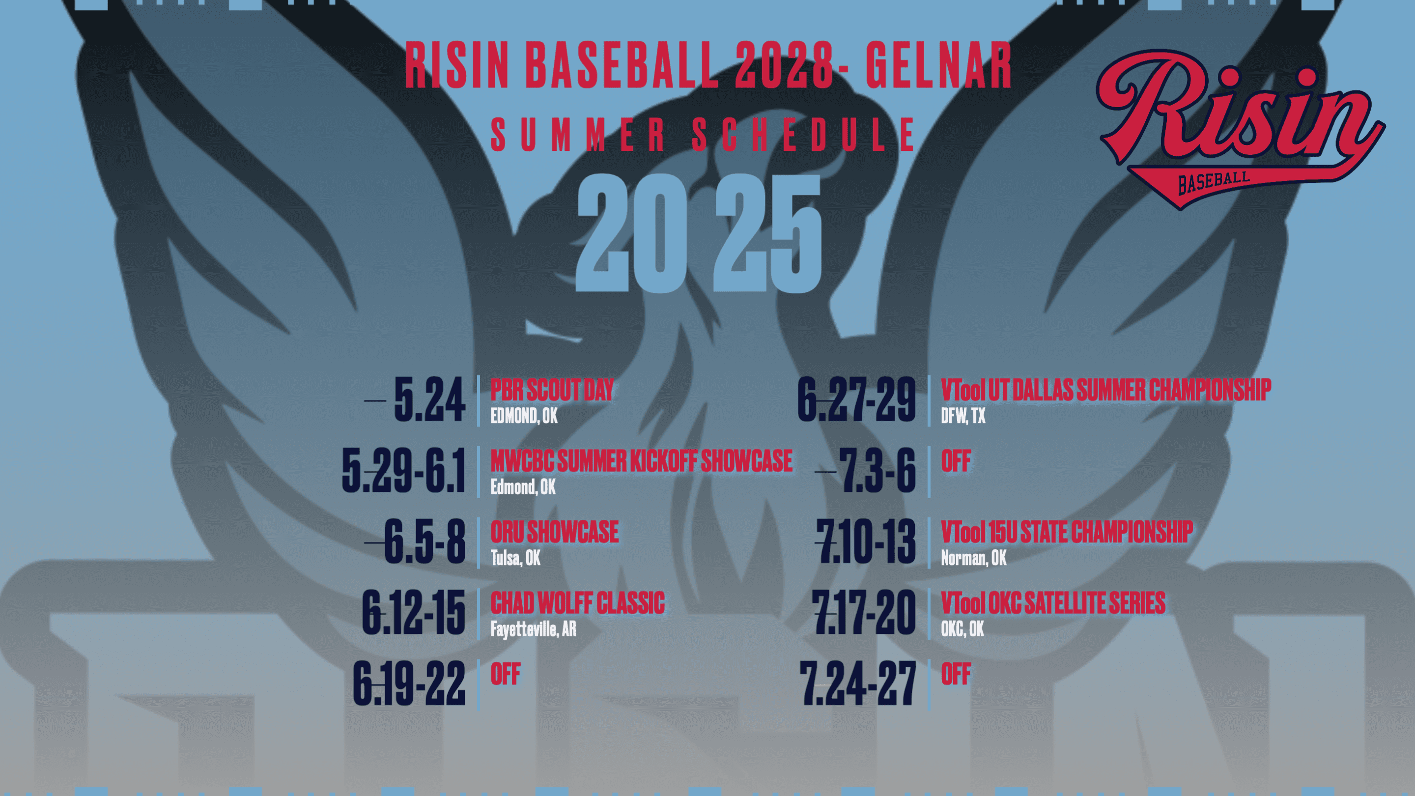 2025 Summer Schedule Gelnar 2028 Class 6568966