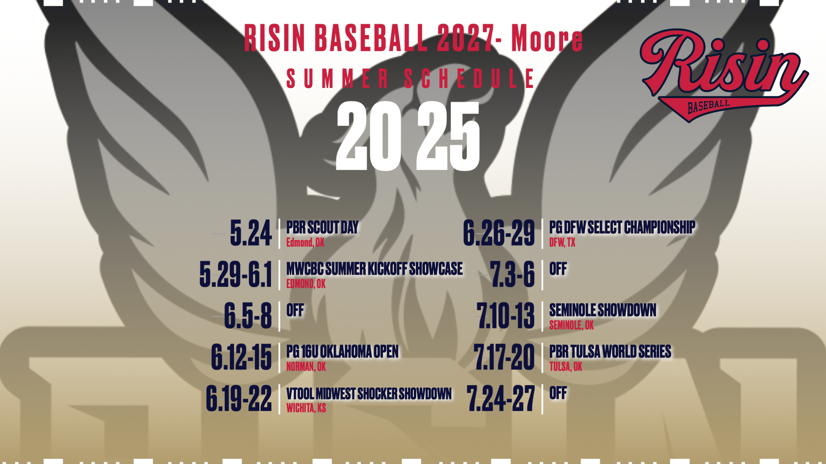 2025 Summer Schedule Moore 2027 Class 6568761
